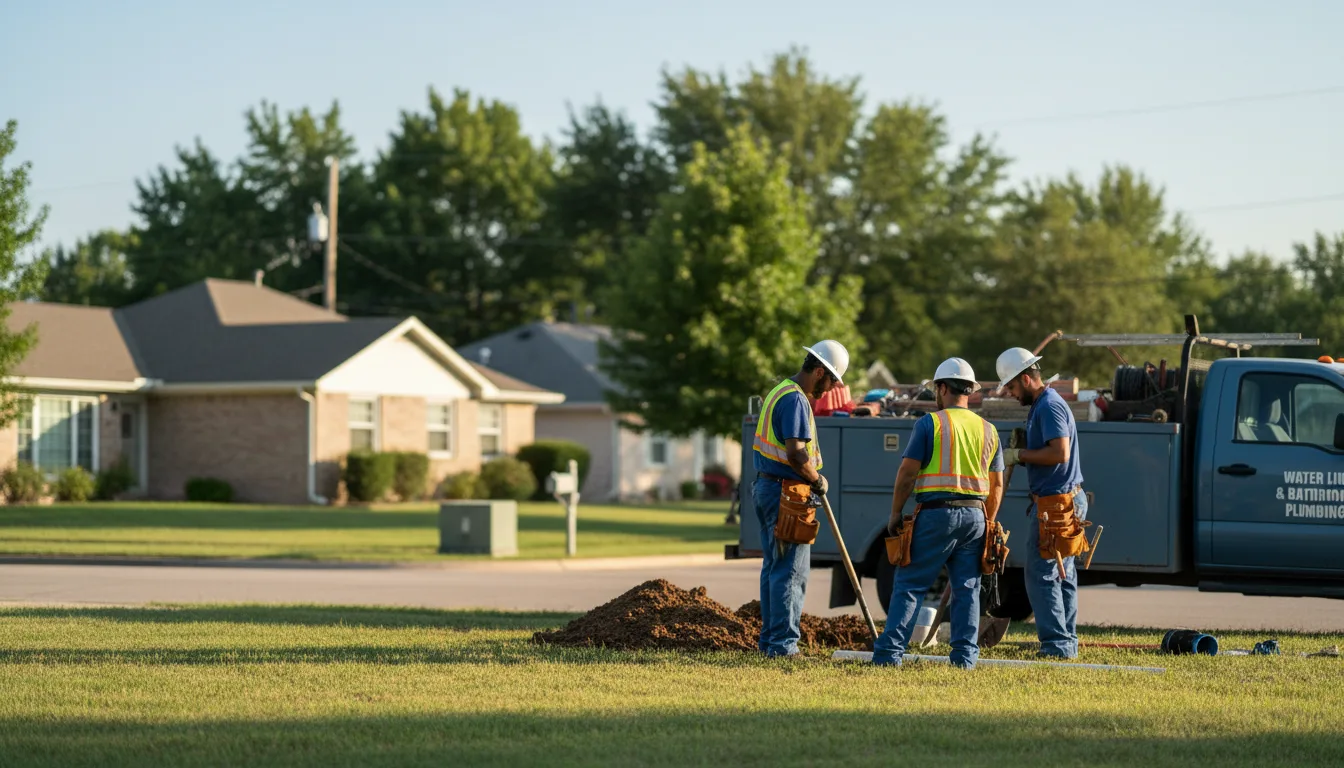 Residential water line and bathroom plumbing service in Houston, AR
